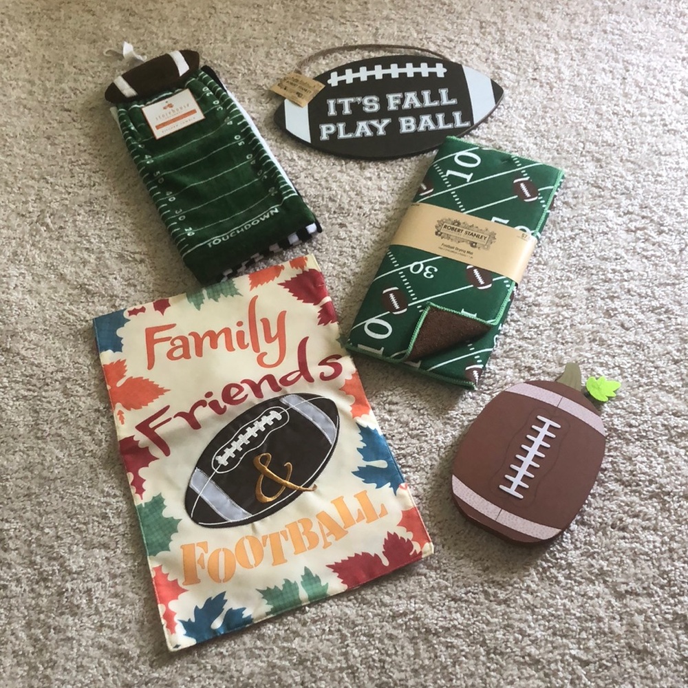 Set of 5 Football Themed Kitchen Items and Decor